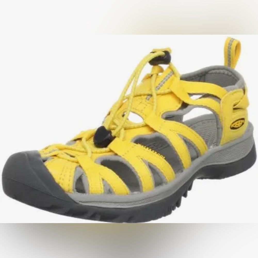 Women’s Keen Yellow Whisper Closed Toed Sandal Hiking Biking Camping Rafting